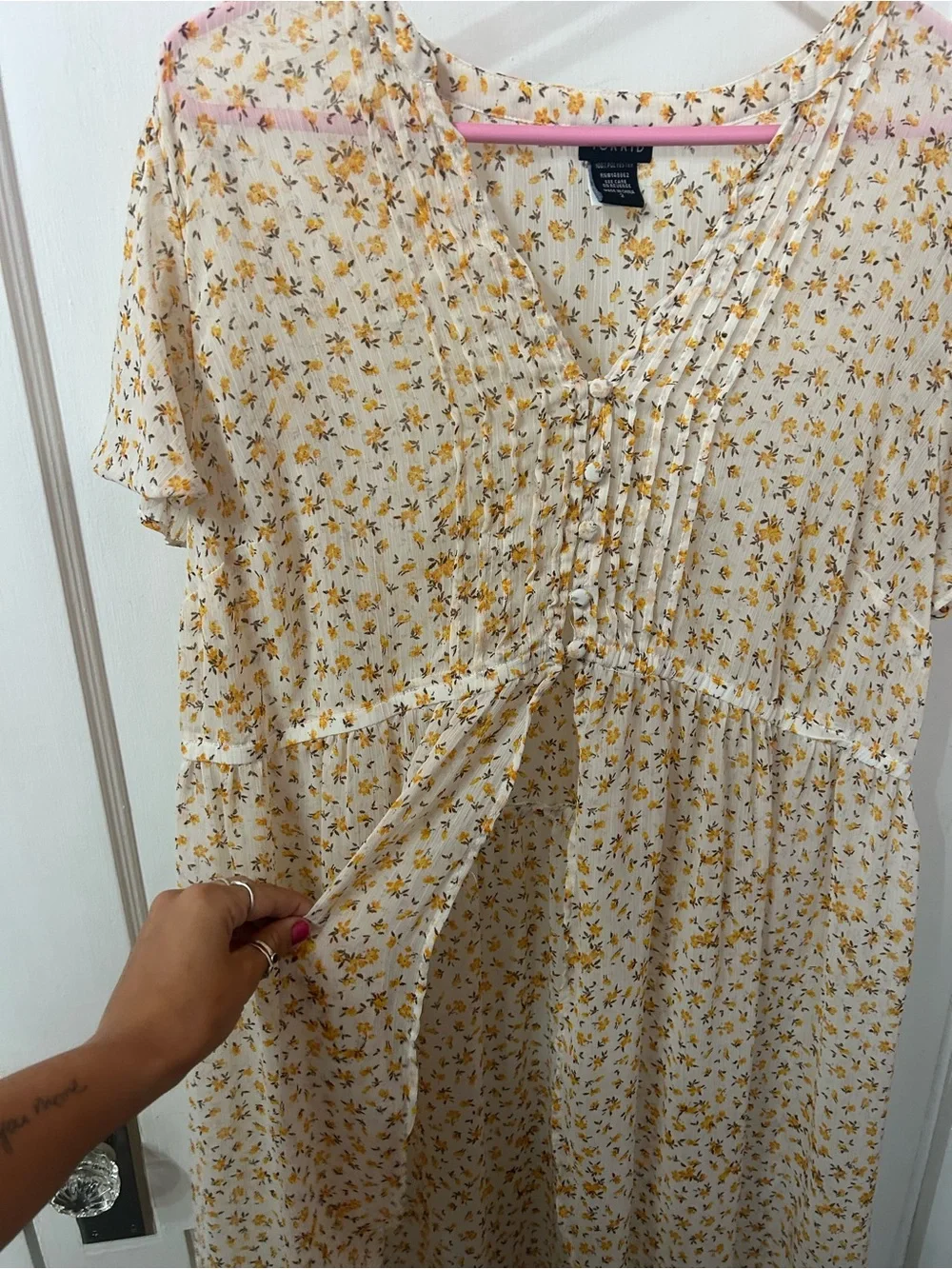 torrid Cream cover with Yellow Floral Print